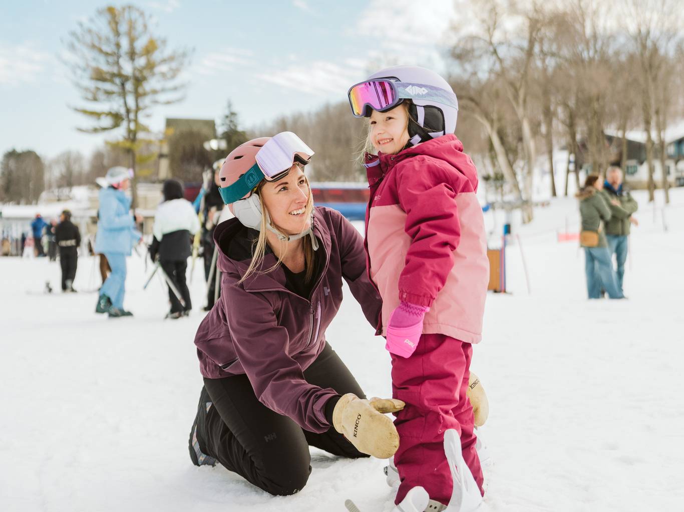 Child racing down ski hill