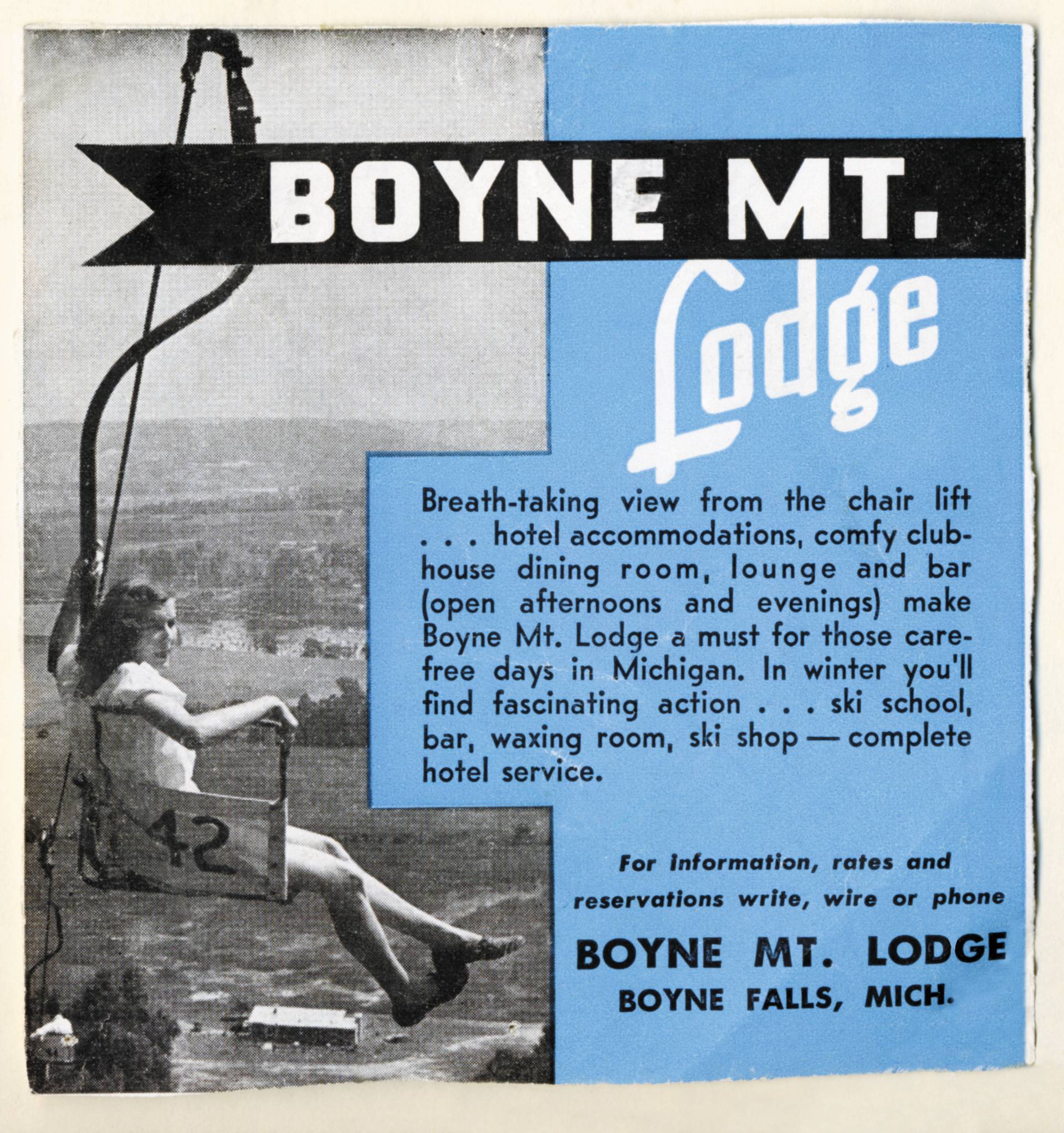 archival ad for Boyne Mountain Lodge