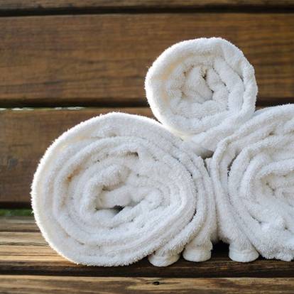 Towel rolls at The Spa