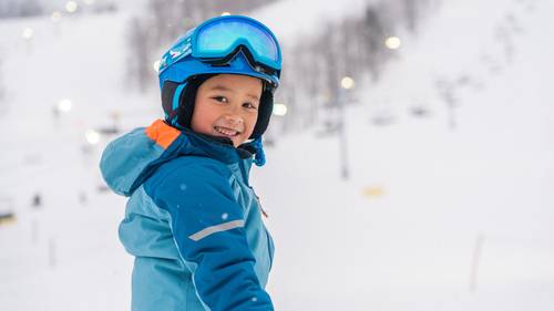 young skier smiling