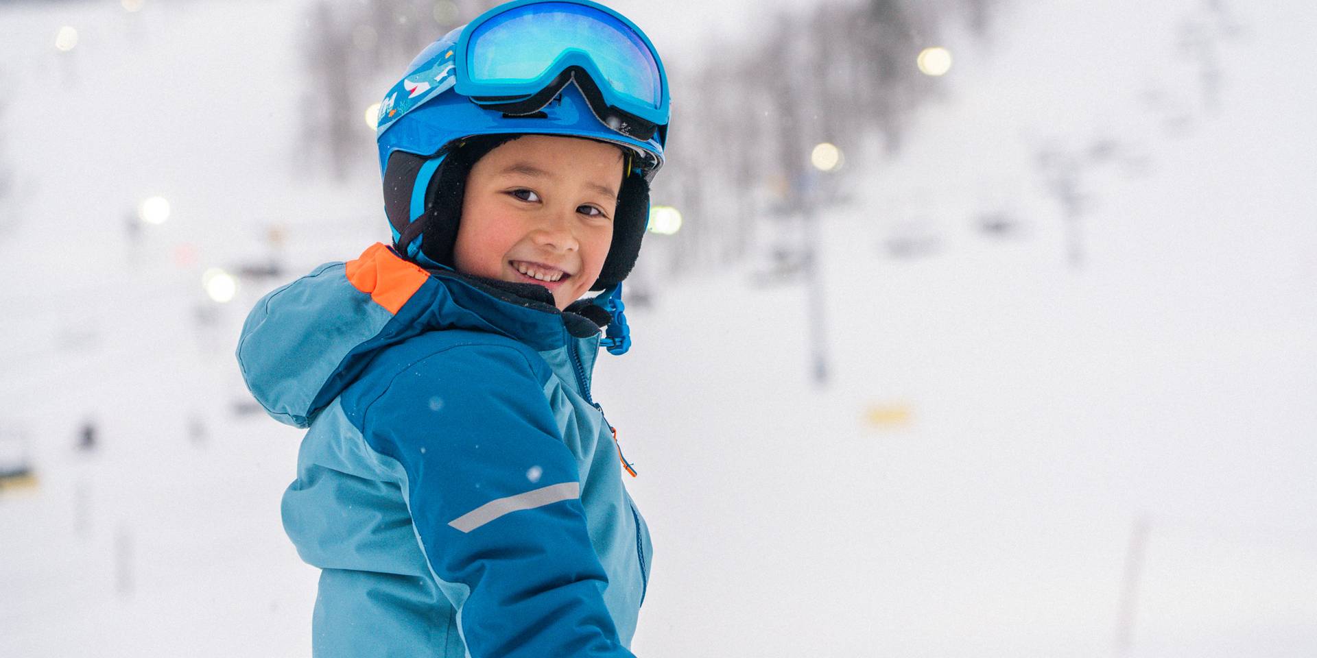 young skier at boyne mountain