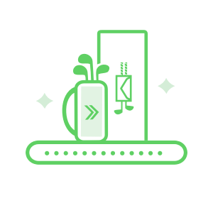 Ship Sticks icon displaying a golf bag being shipped