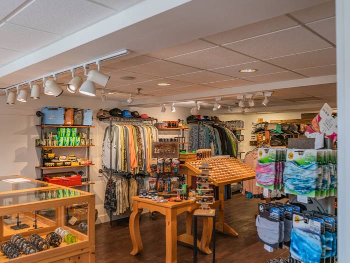 Interior of Boyne Outfitters.