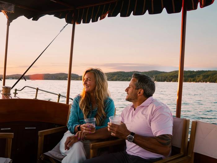 Couple on board Miss Donna at Boyne Mountain