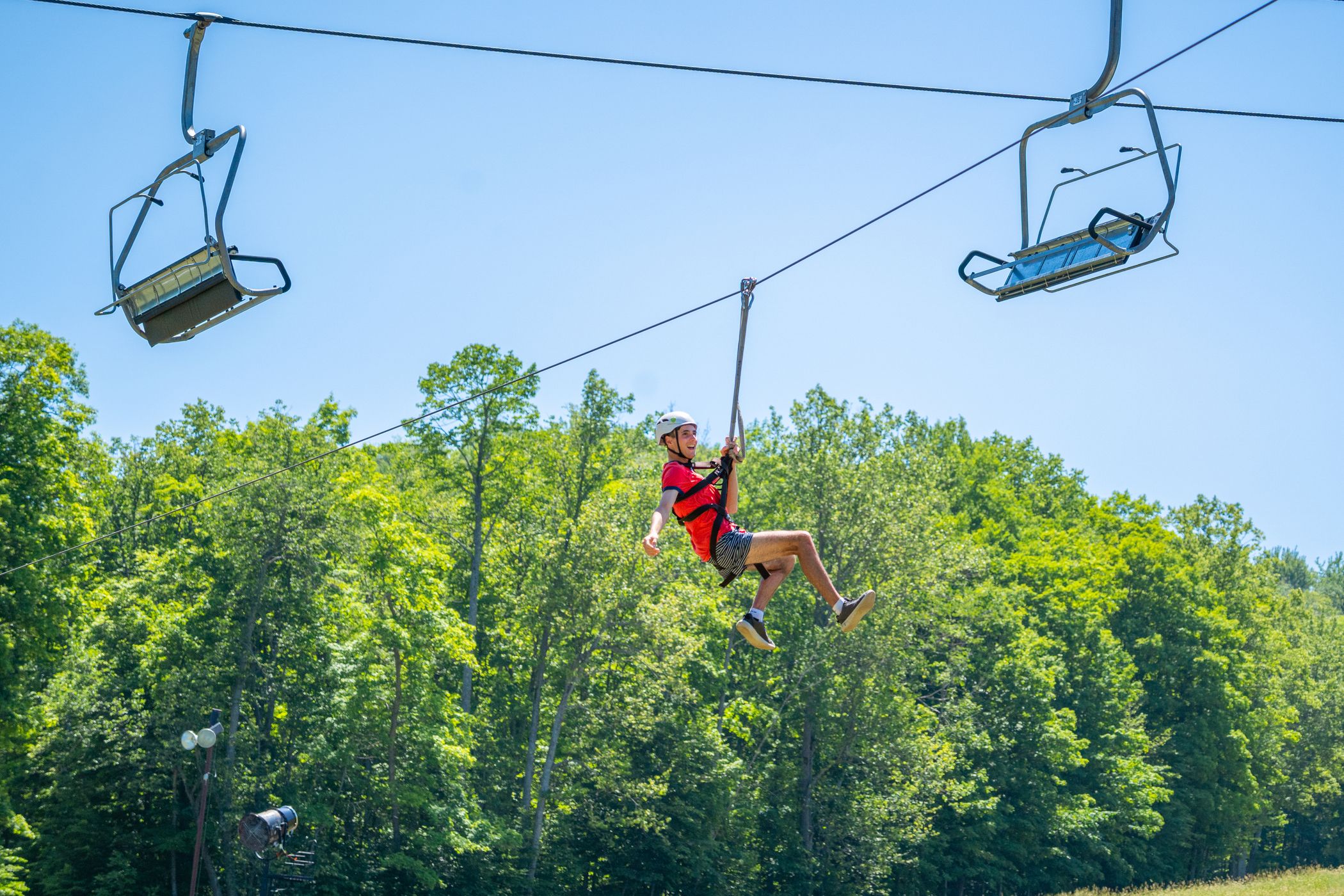 Zipline tour going under lift