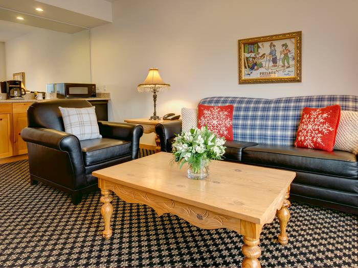 Living room area inside Saalbach suite.