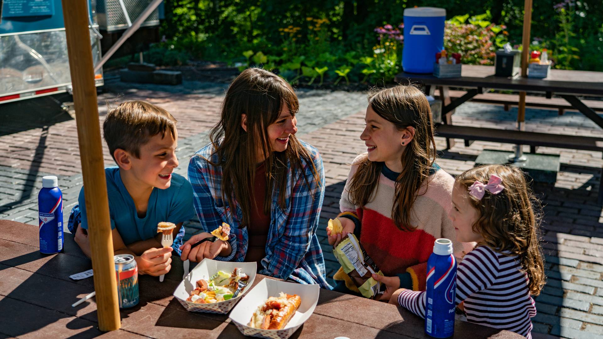 Family at the SkyBridge food truck