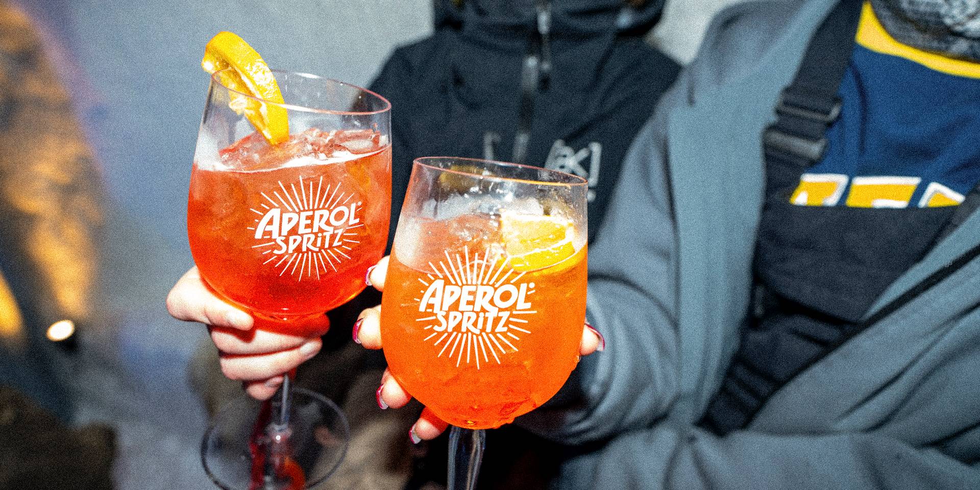Aperol Spritz drink in the Iglu