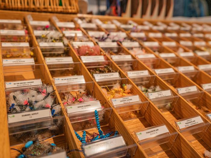 Fly display inside Boyne Outfitters