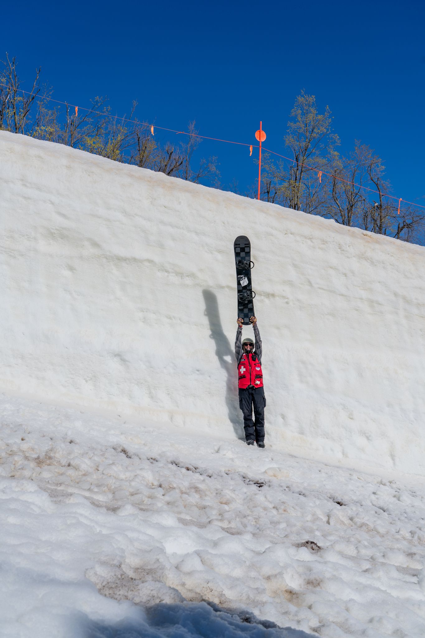 Ski patrol standing in front of the Victor Glacier