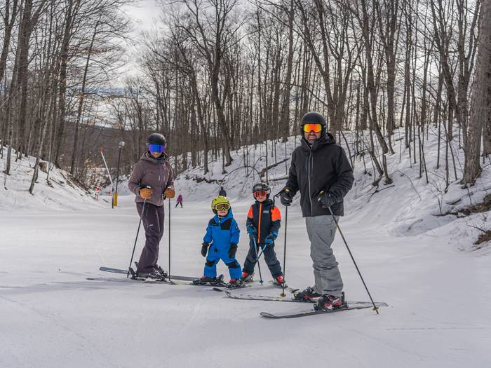 family skiing at the highlands at harbor springs