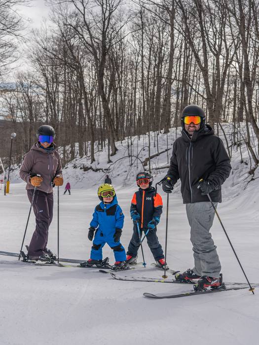 family skiing at the highlands at harbor springs
