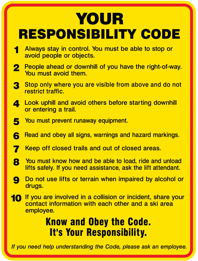 NSAA Skier Responsibility Code
