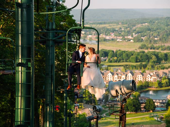 newlyweds on the hemlock lift