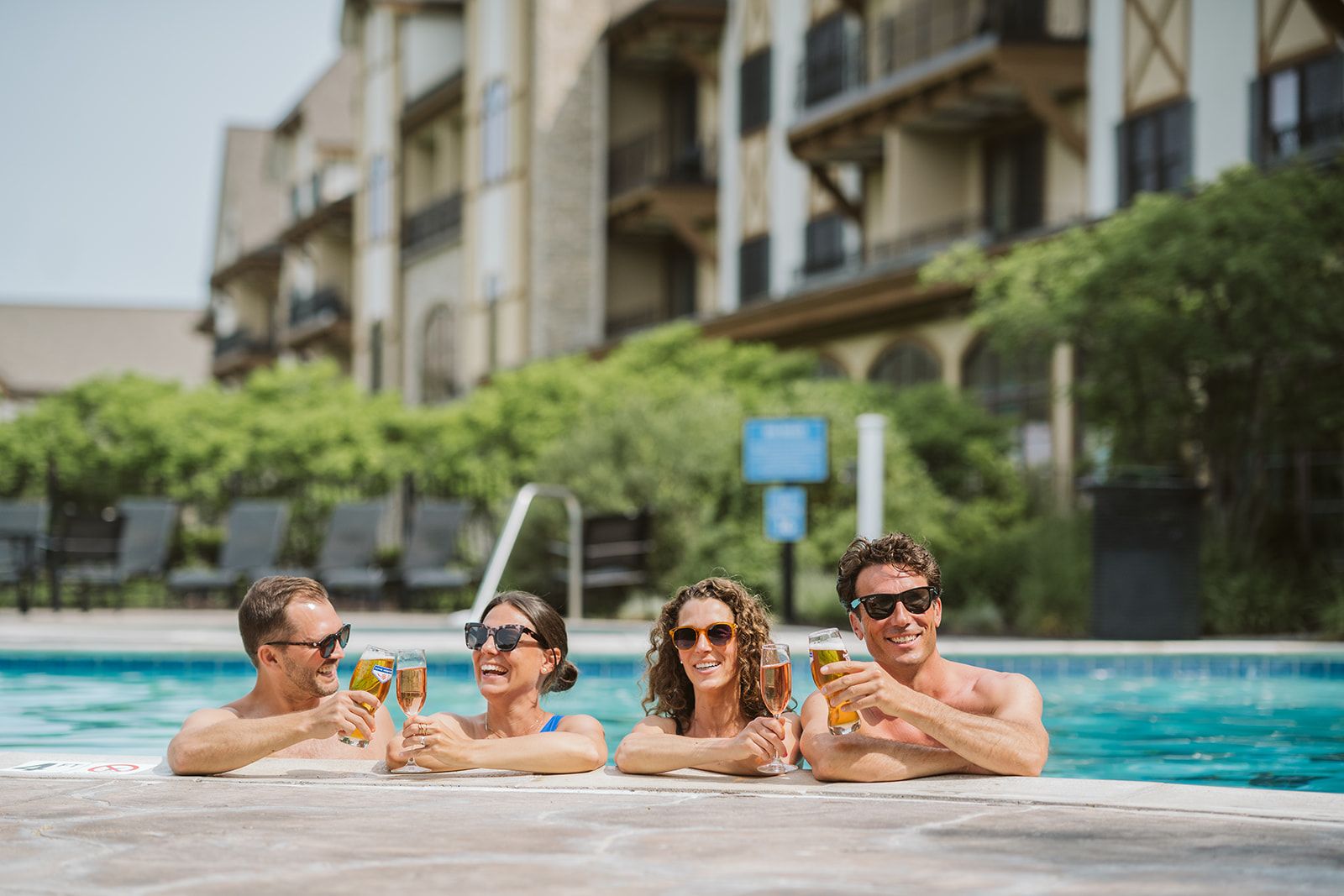 lodging guests in outdoor pool