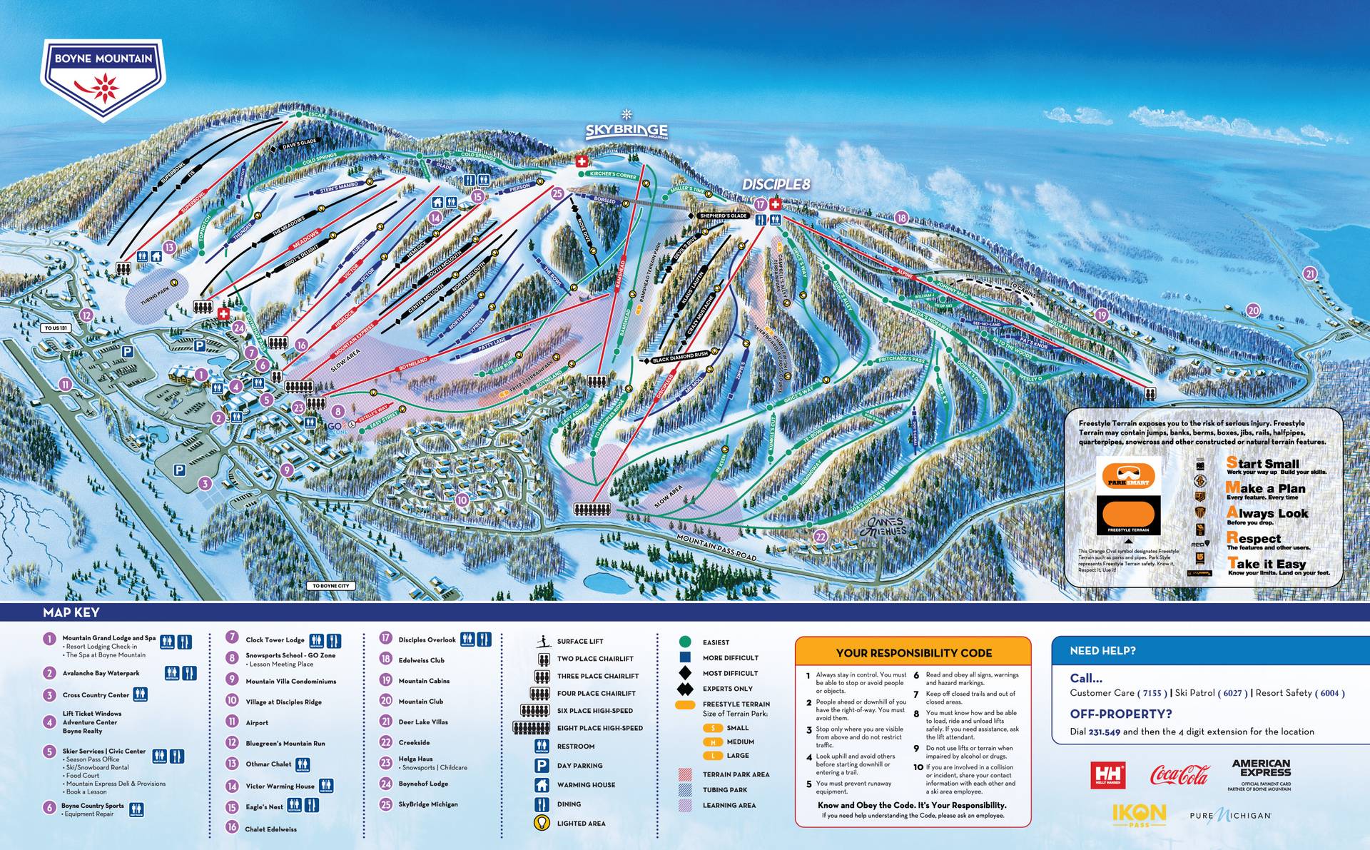 Trail map for Boyne Mountain Resort