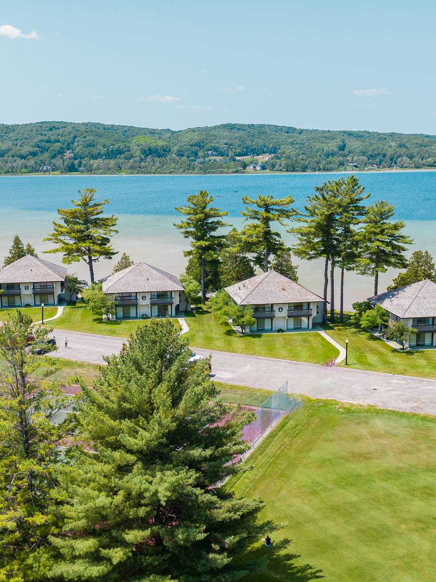 aerial view of deer lake villas