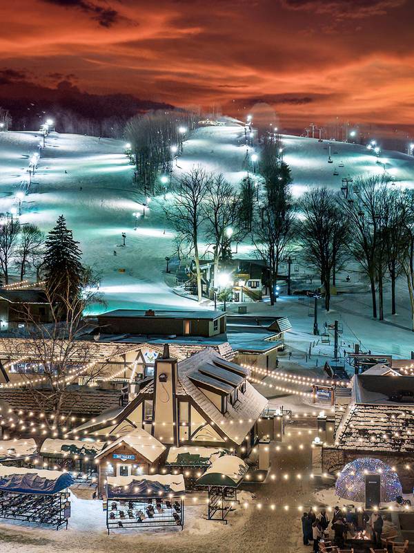 Boyne Mountain Winter at Sunset