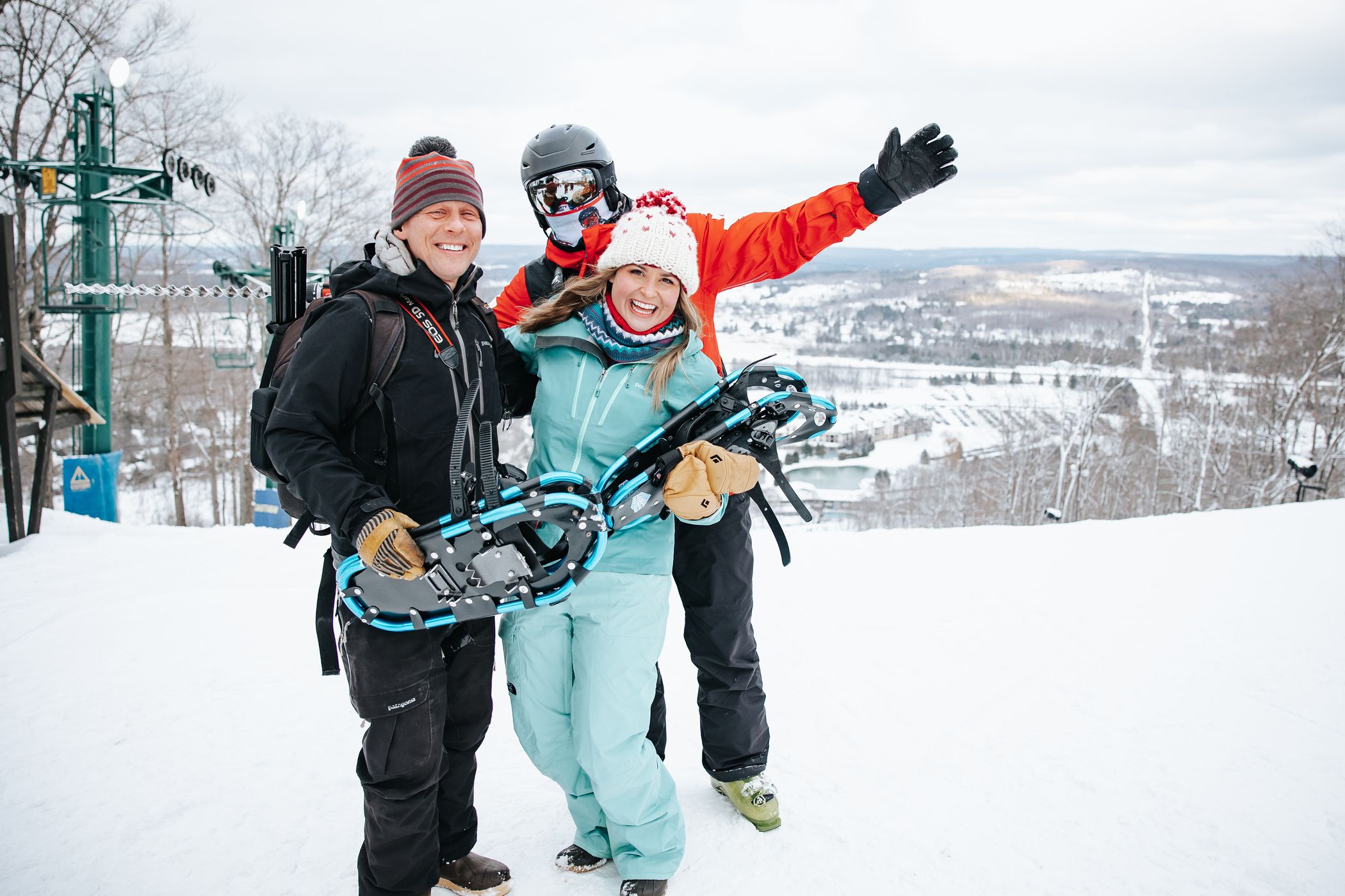 Group with snowshoes on top of Hemlock