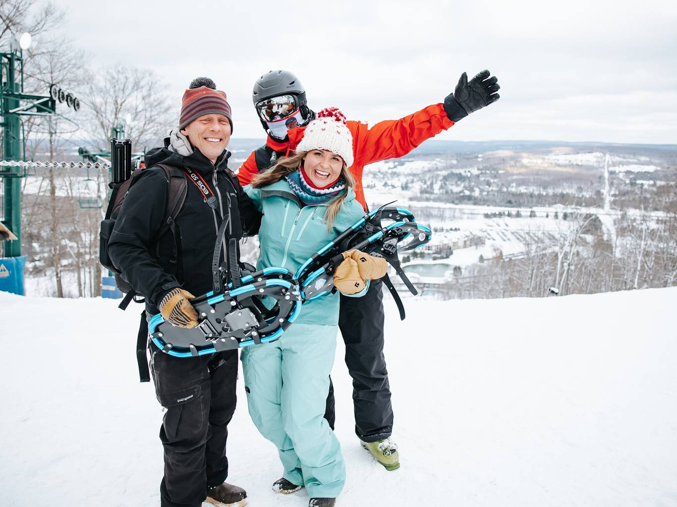 Group with snowshoes on top of Hemlock