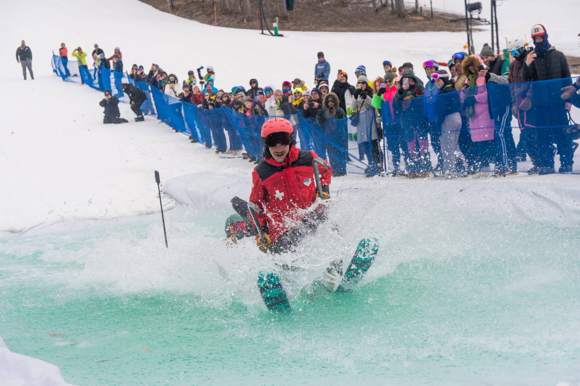 ski patrol doing slush cup