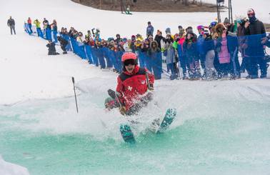 ski patrol doing slush cup