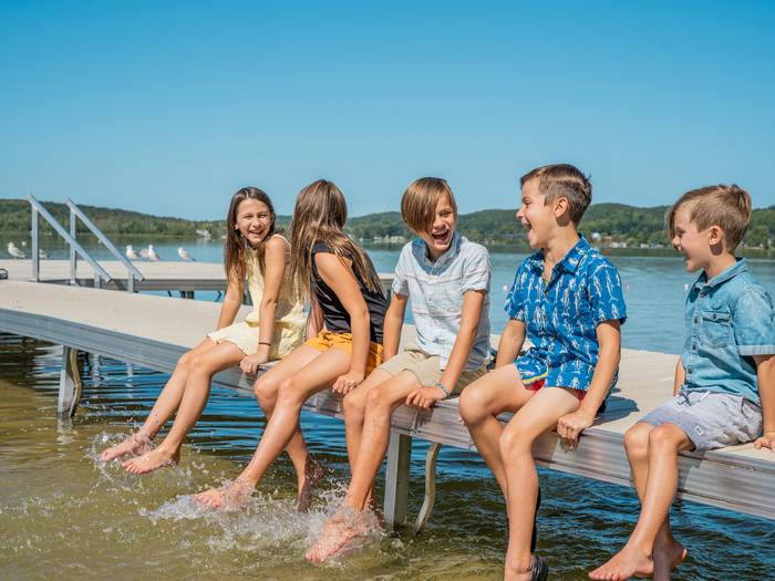 kids on a dock