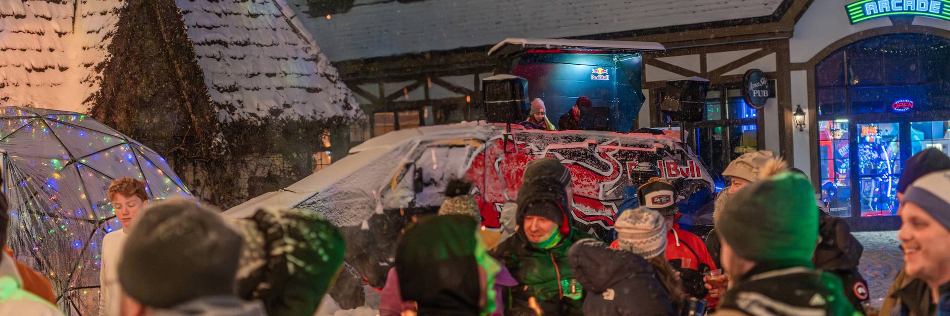 Red Bull truck in the back forty