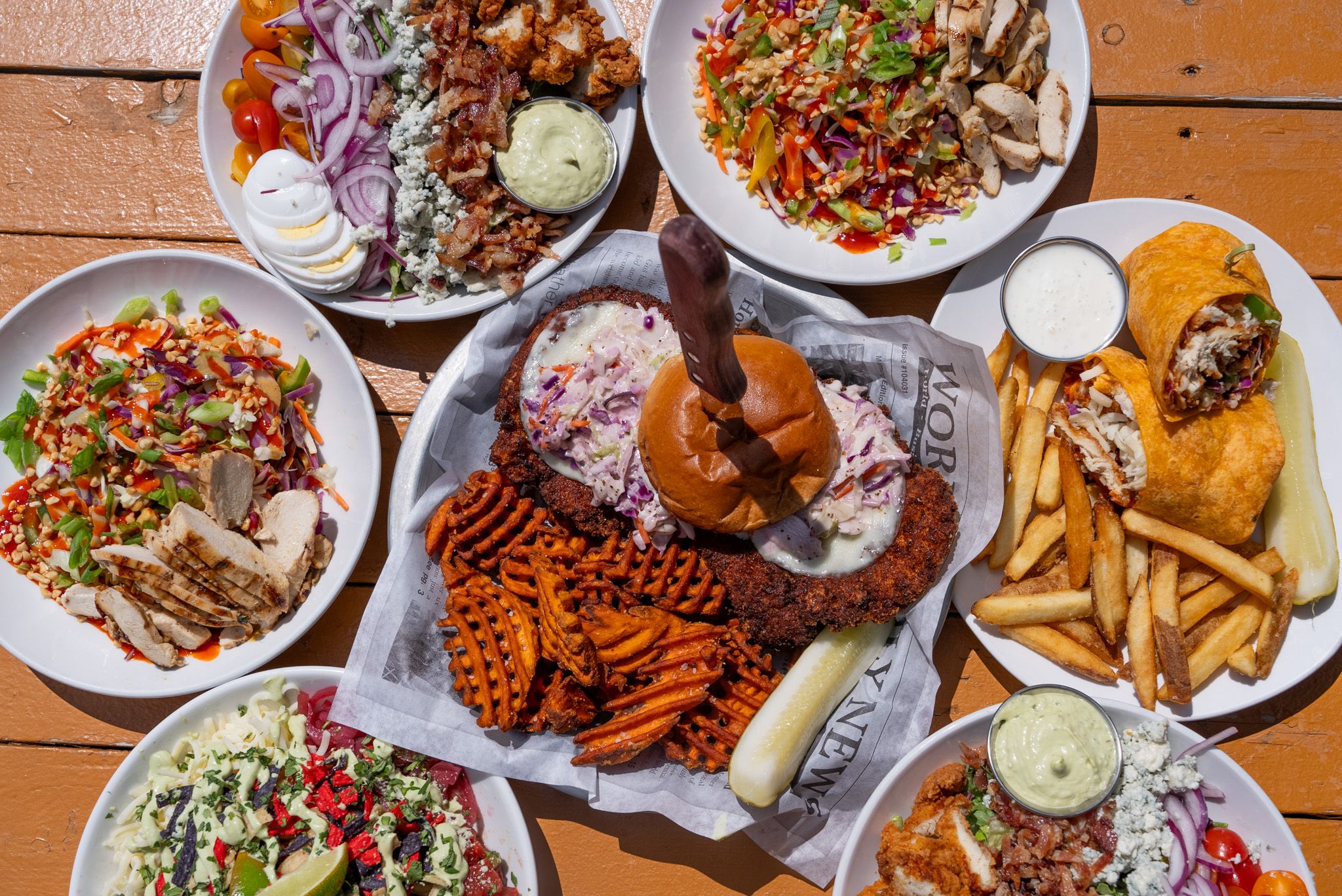 Forty Acres food outside in the Back Forty Biergarten