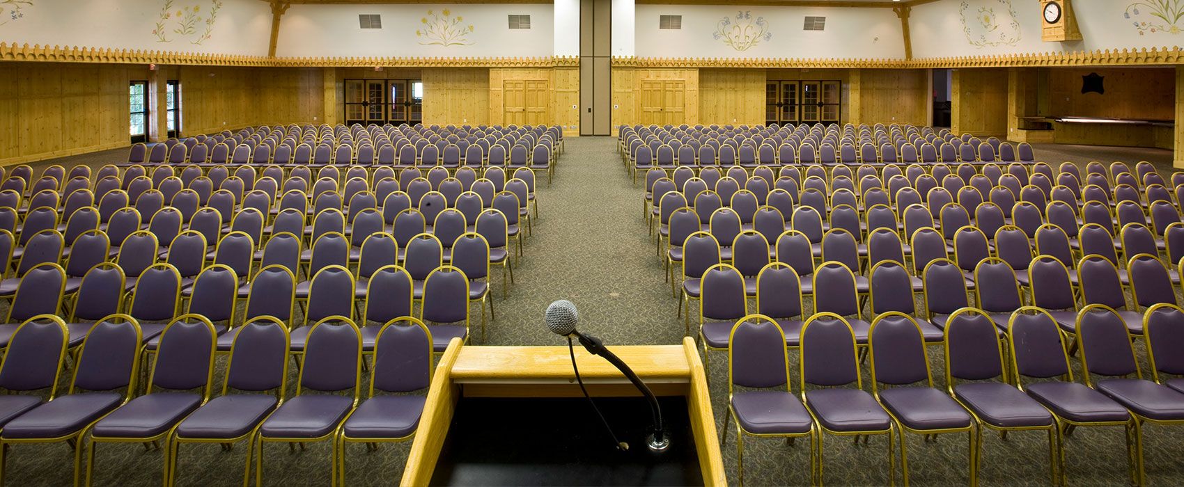 Matterhorn both sides open lined with chairs for convention