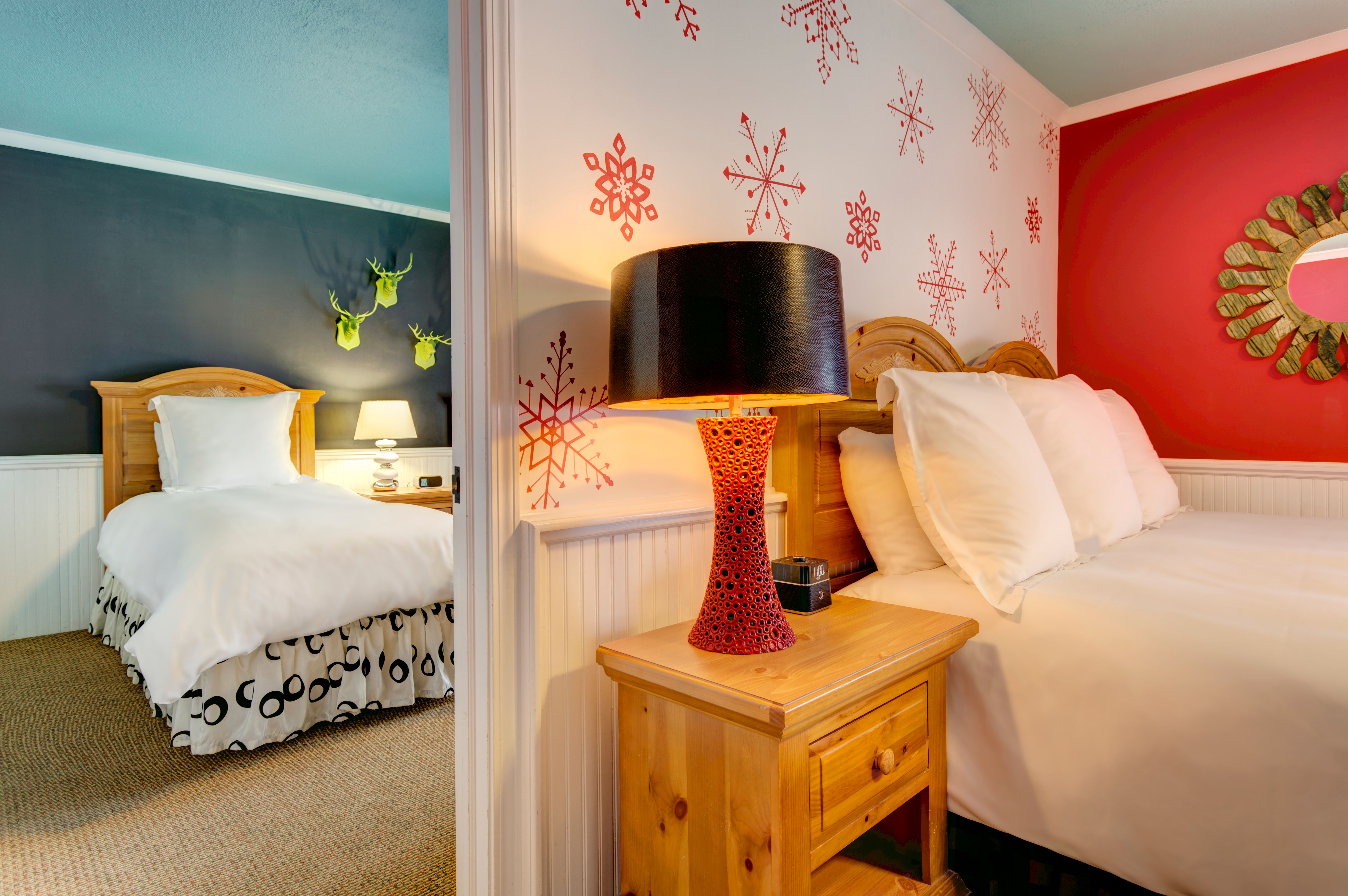 Picture of both suite rooms with king and twin bed