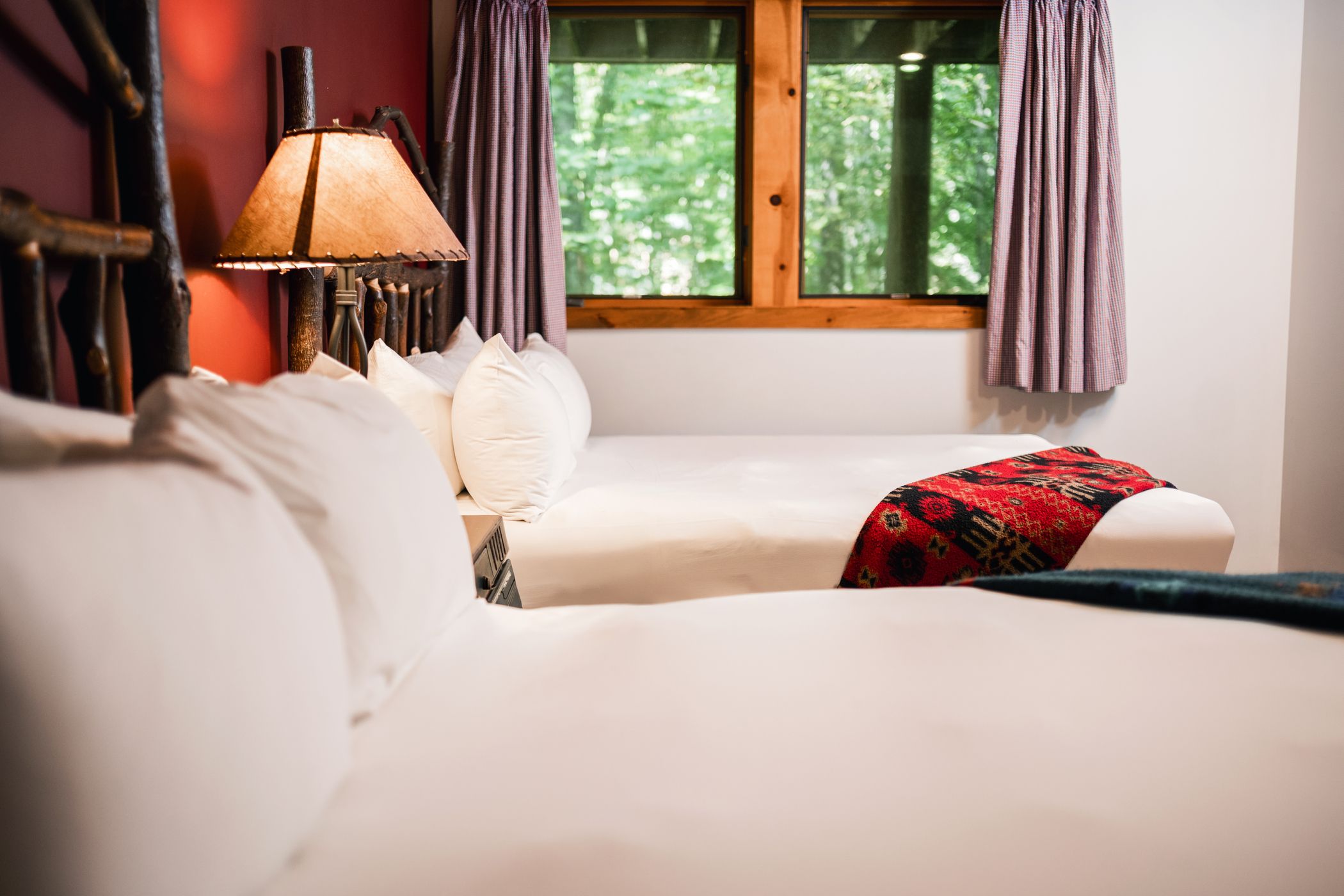 double queen room in a mountain cabin