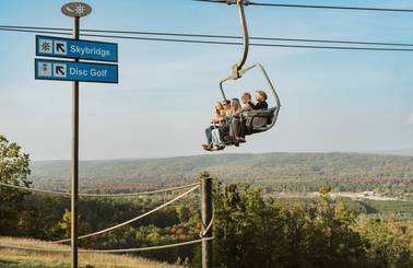 family on scenic lift