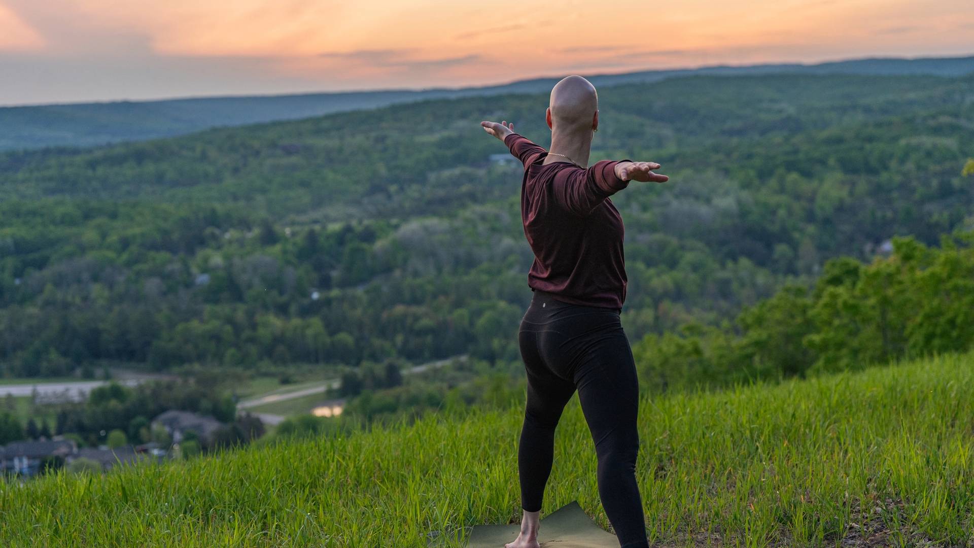 Yoga on top of Boyne Mountain