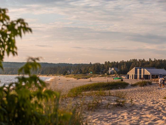 Petoskey State Park beach in the Summer during sunset