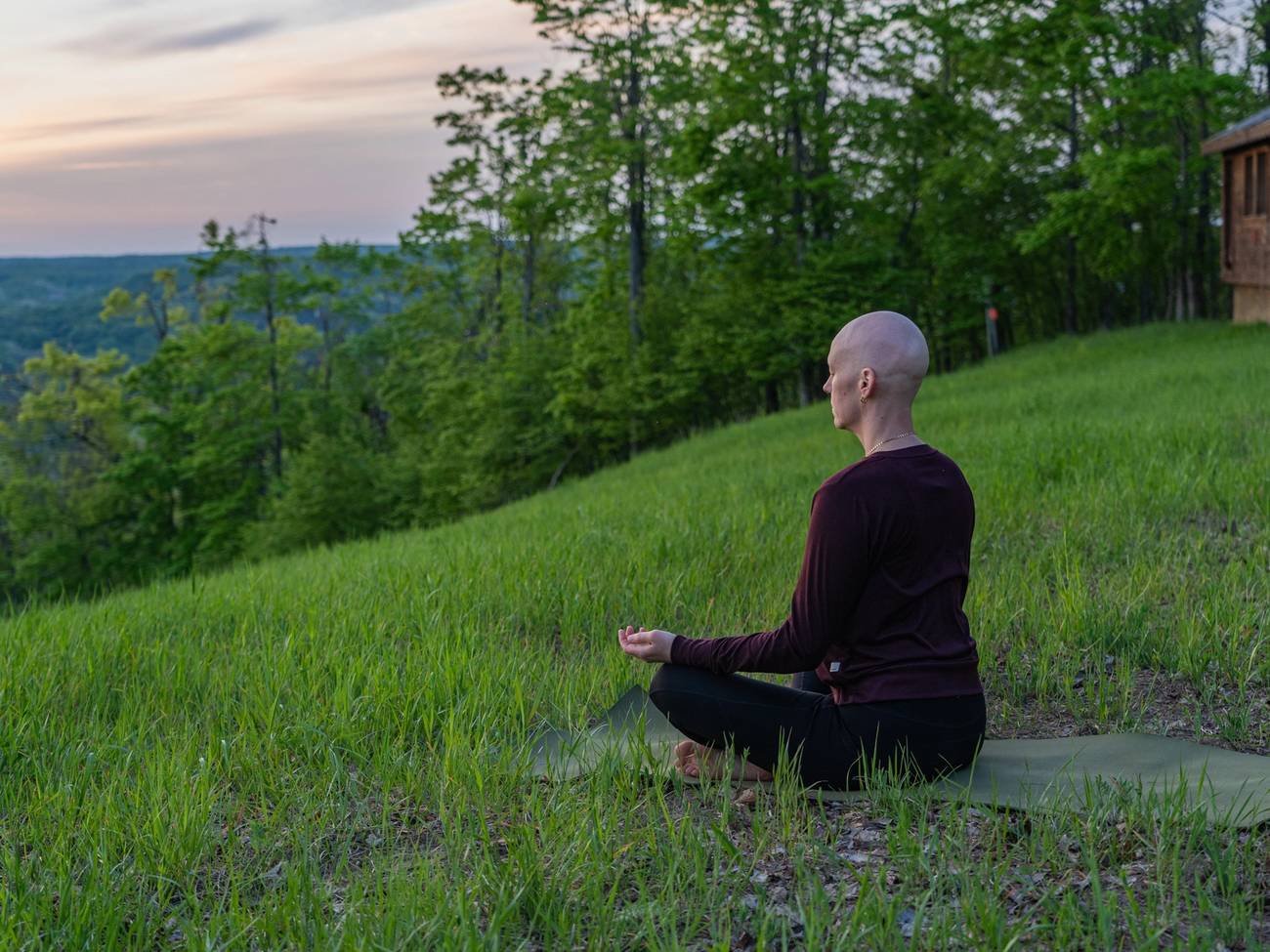 Yoga on top of Boyne Mountain