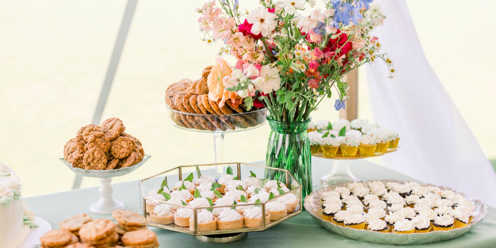 dessert table at deer lake wedding