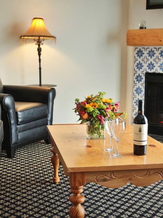 Fireplace inside St Anton Suite.