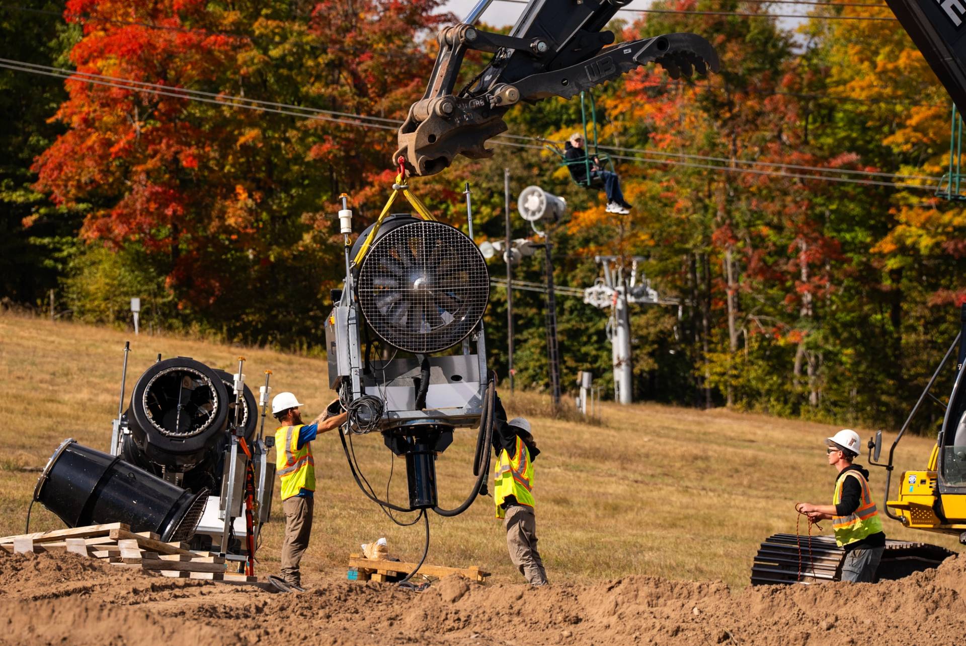 Construction of snow making equipment.