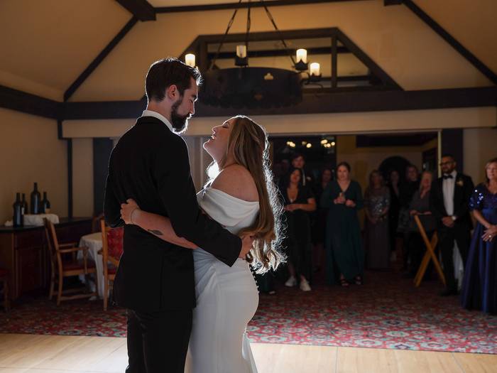 Couple dancing inside Beach House Restaurant