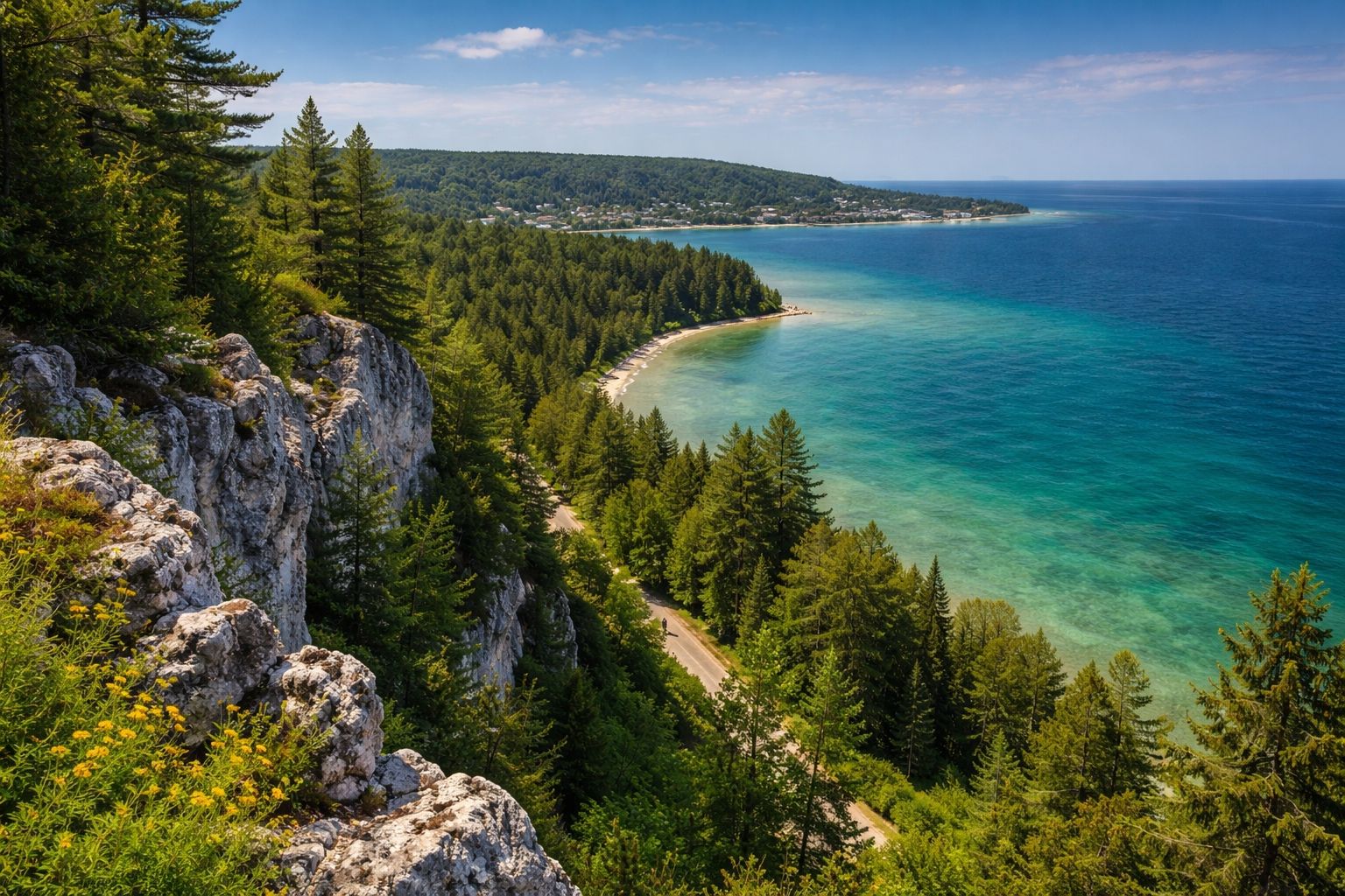 scenic views of mackinac island