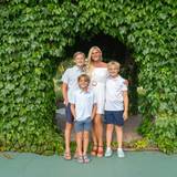 Mom with three boys for Mother's Day brunch