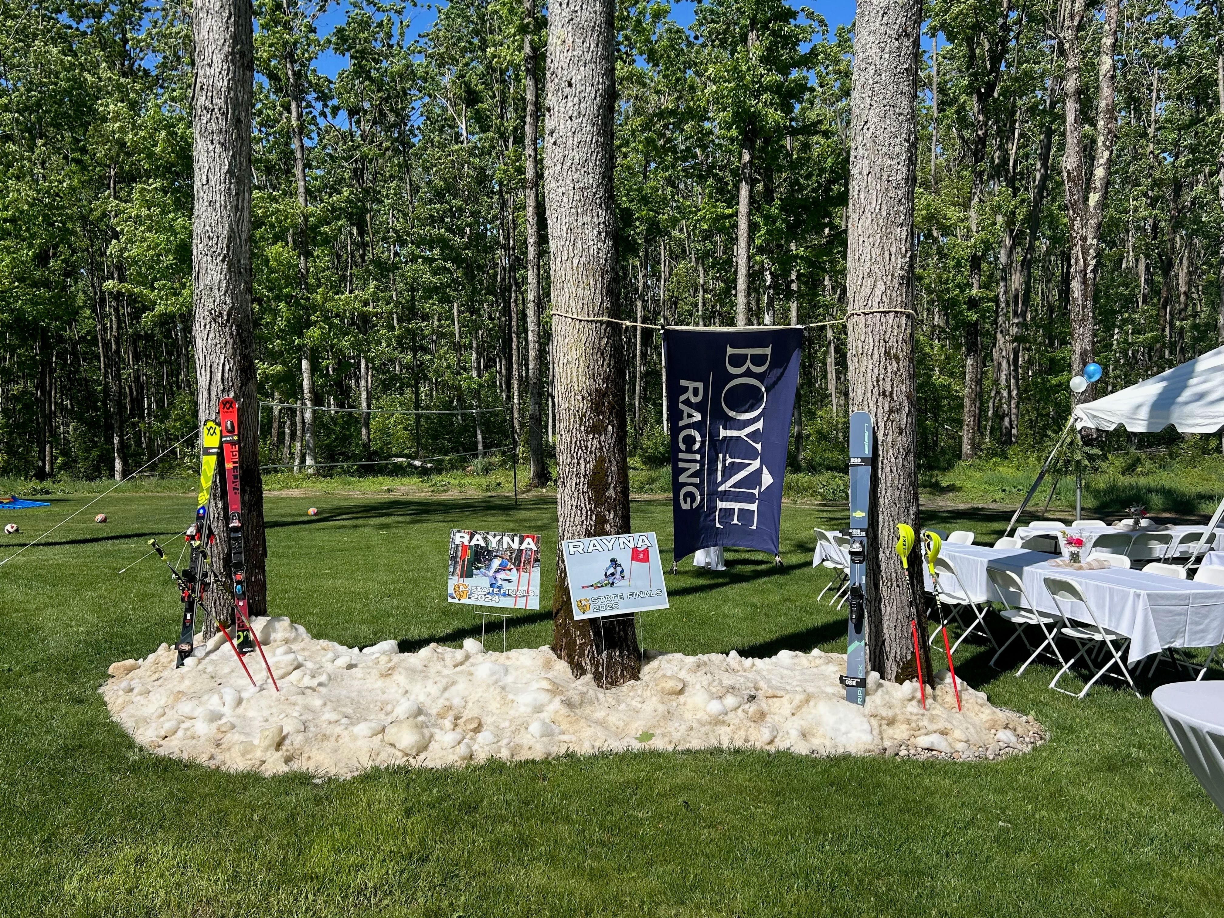 glacier snow at local graduation party