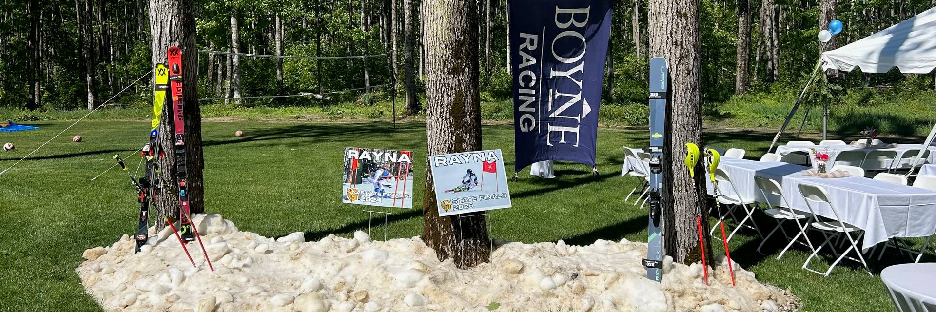 glacier snow at local graduation party