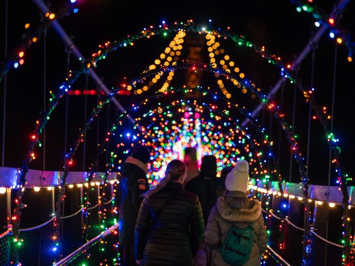SkyBridge Michigan during Lights in The Sky
