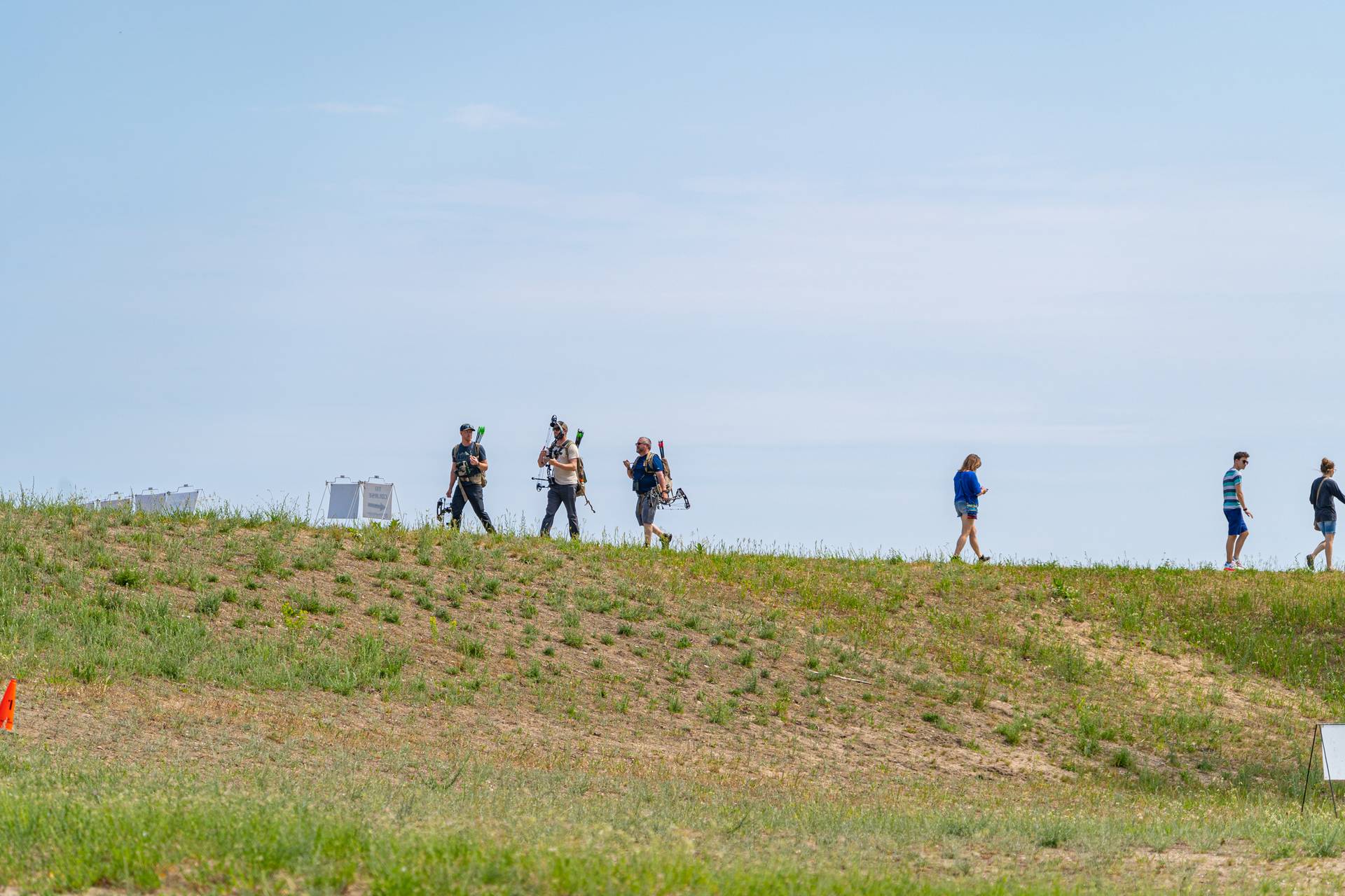 participants walking along the summit