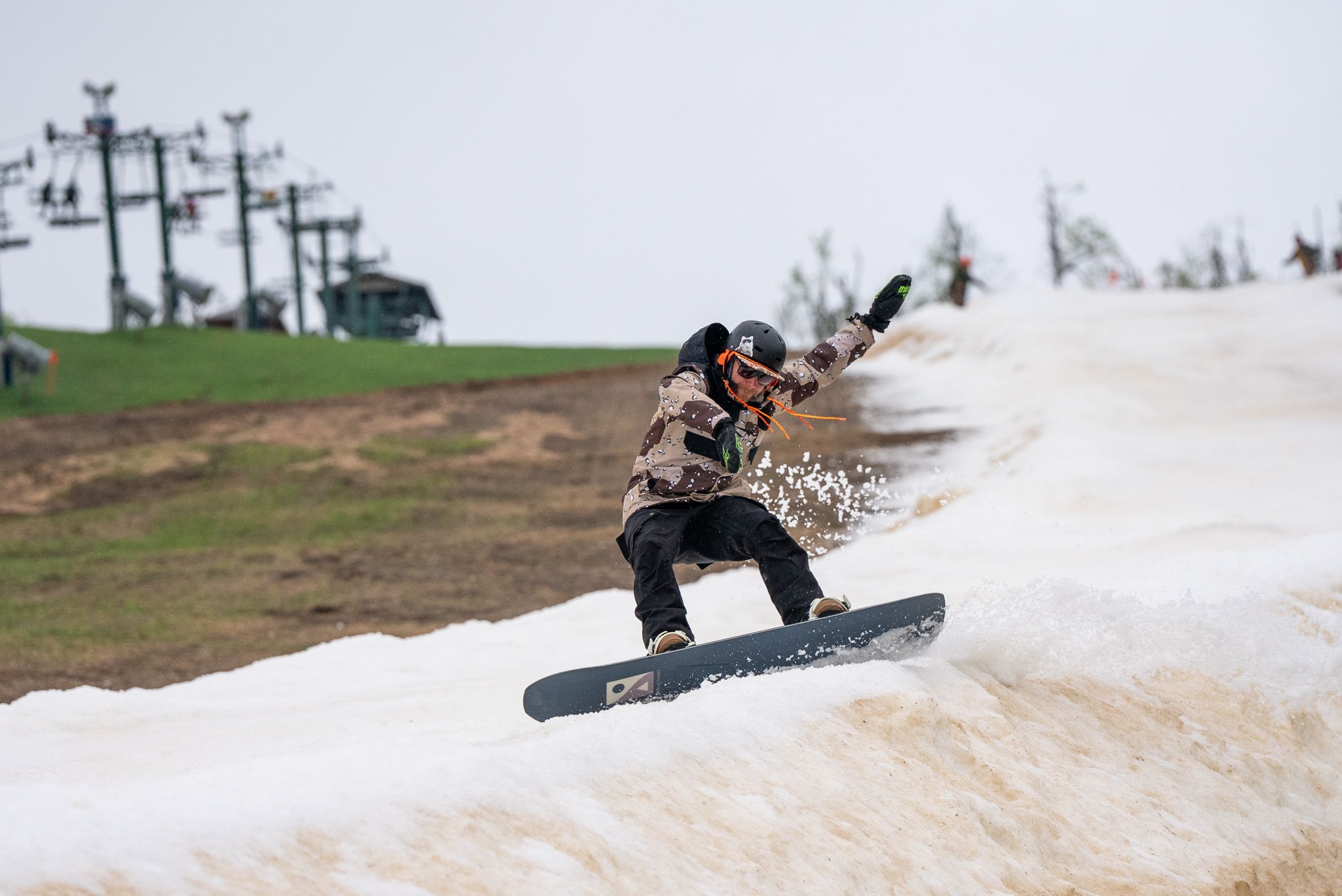 Snowboarder on Victor Glacier