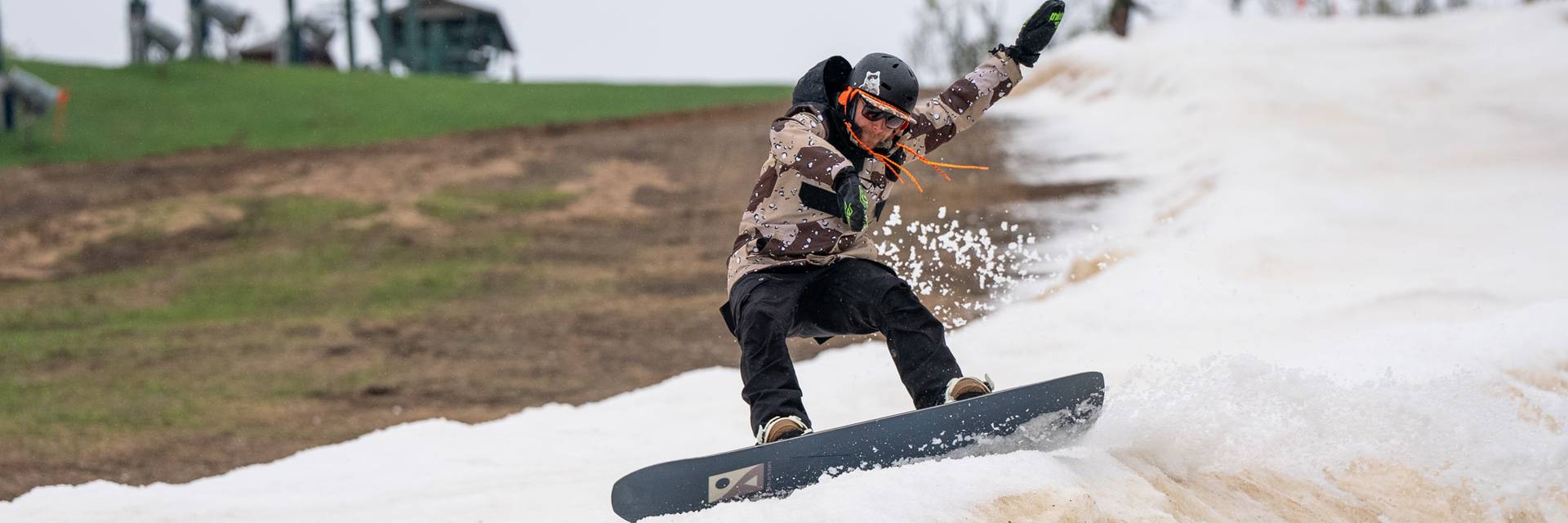 Snowboarder on Victor Glacier