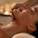 Person getting facial at the spa