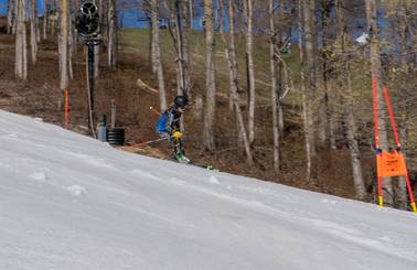 girl skiing in hemlock open